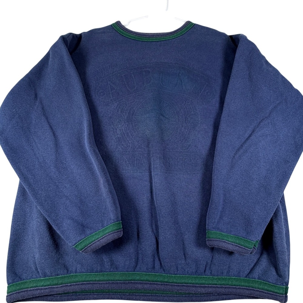 Vintage Auburn University Sweatshirt Navy Blue Tonal Logo Made in USA Mens L